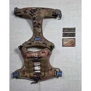 Auroth Tactical Dog Harness Digital Camo Medium With 3 Custom Patches Bruce